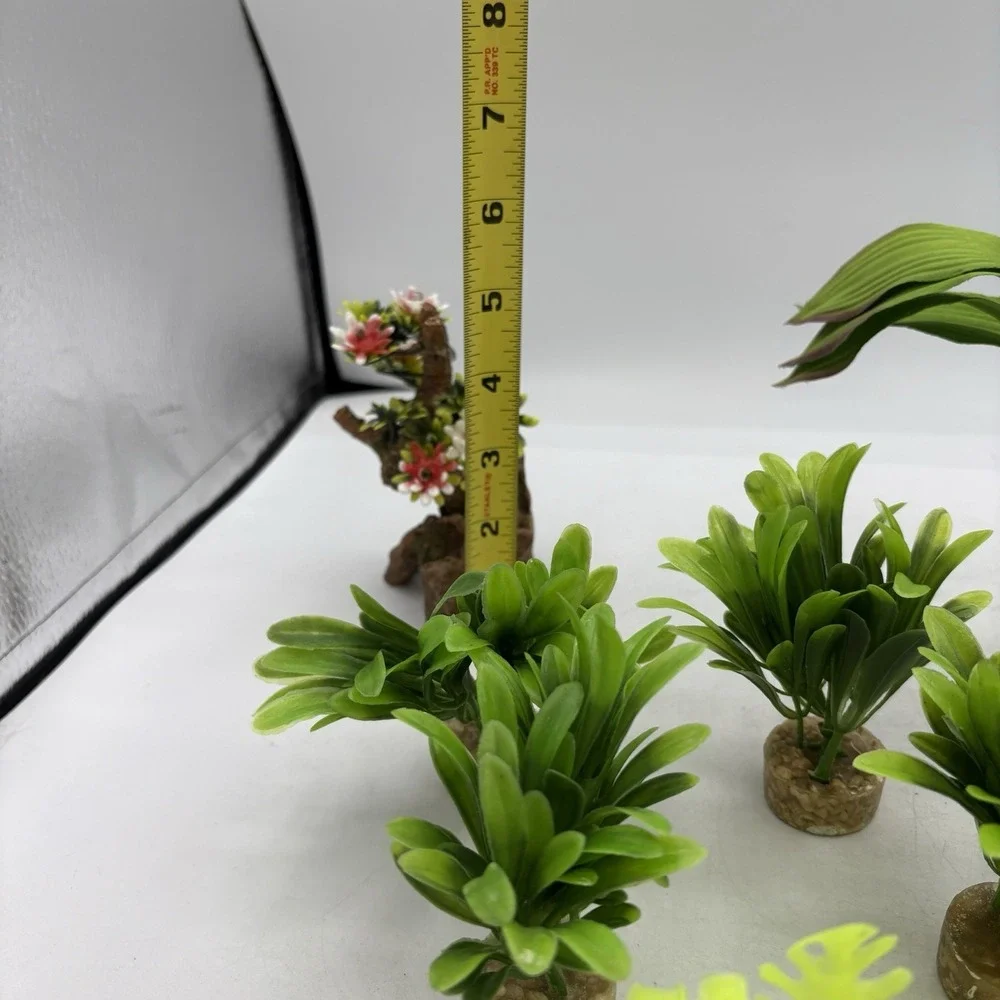 Fish Aquarium Plastic Plant &‎ Decoration Lot of 8 Green Tropical